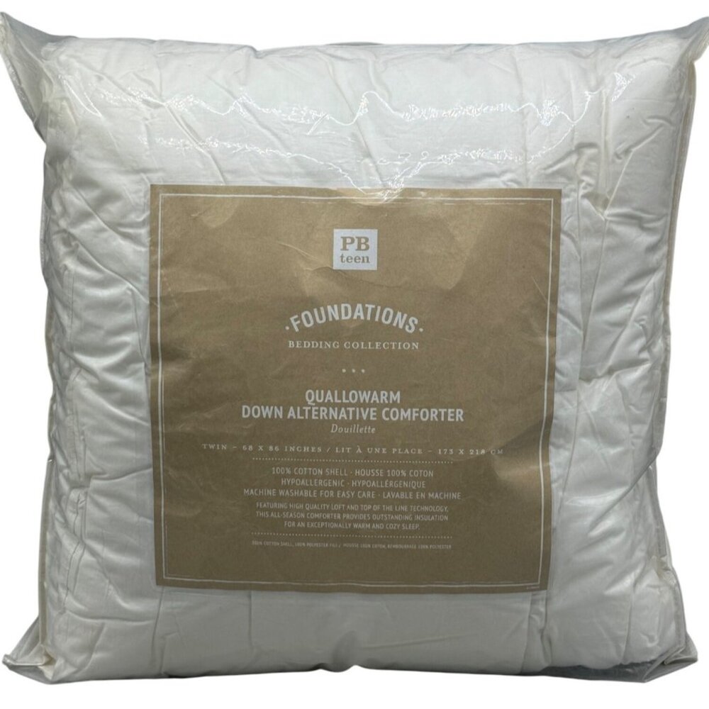 PB teen foundations bedding collection quallowarm comforter twin white READ NEW